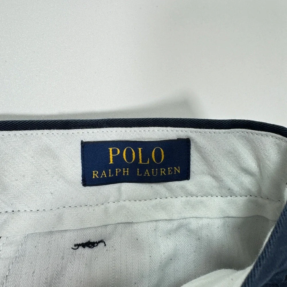 Polo Ralph Lauren Mens Chinos Pants 36x30 Navy Blue Slim Fit Cotton
